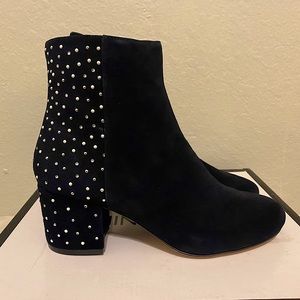 Never worn Nine West black suede ankle boots